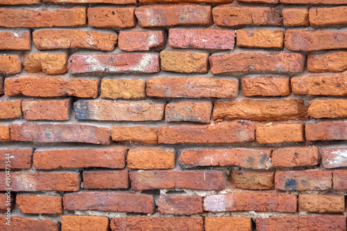 Close up old brick wall for background texture