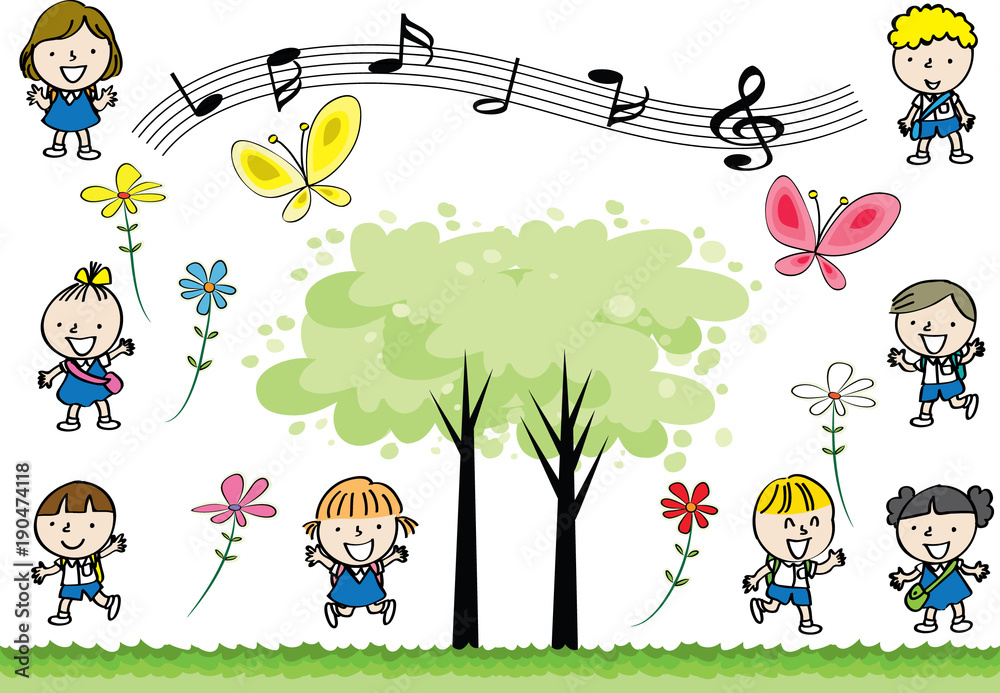 Obraz premium kids with background