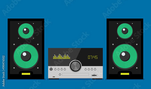 Home stereo flat vector music systems