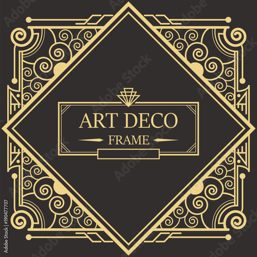 Art Deco Border frame vector03