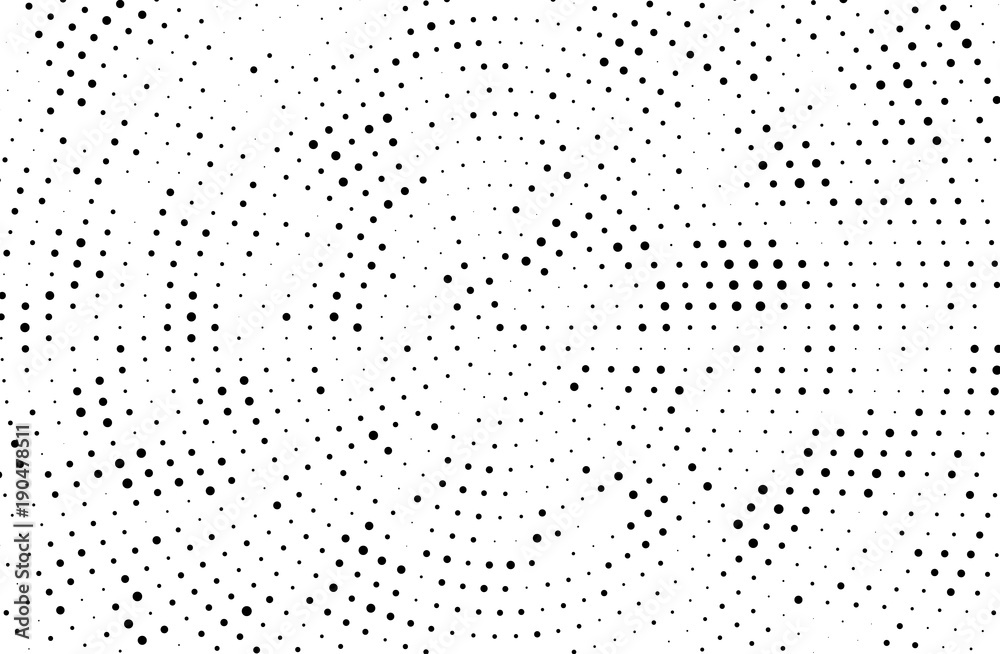 Abstract futuristic halftone pattern. Comic background. Dotted backdrop with circles, dots, small large scale.