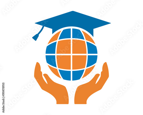 scholar globe image vector icon logo symbol