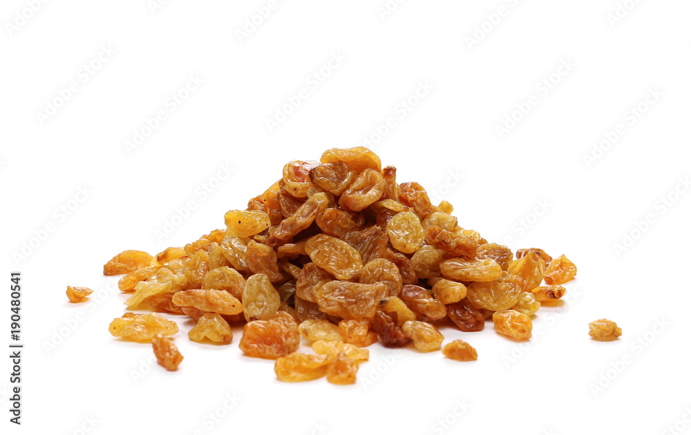 Pile of raisins isolated on white background Pile of raisins isolated on white background