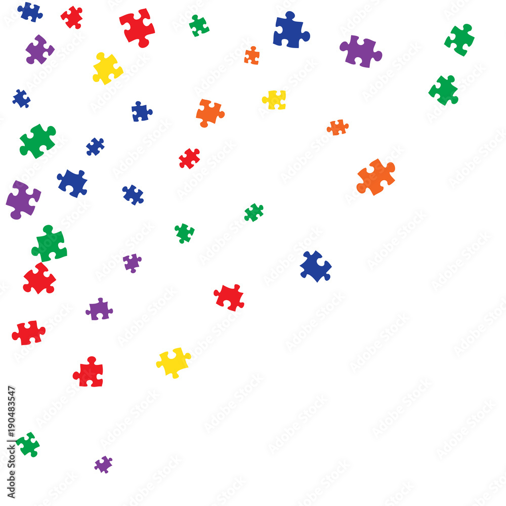 Confetti Background Pattern. Puzzle pieces and big ideas design, vector illustration graphic Confetti Background Pattern. Puzzle pieces and big ideas design, vector illustration graphic
