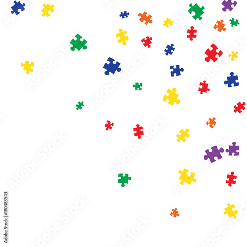 Confetti Background Pattern. Puzzle pieces and big ideas design, vector illustration graphic