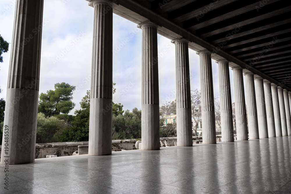 Columns in the Greek Acropolis