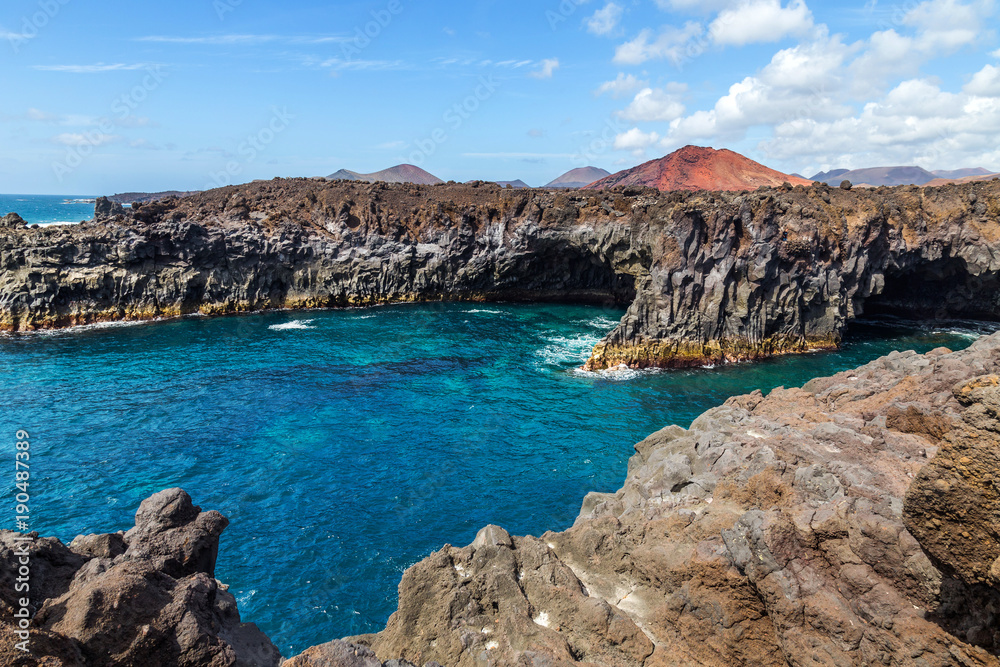 Los Hervideros is a stretch of bizarre-shaped cliffs and underwater caves produced by the solidification of lava and erosion. Popular tourist destination and attraction