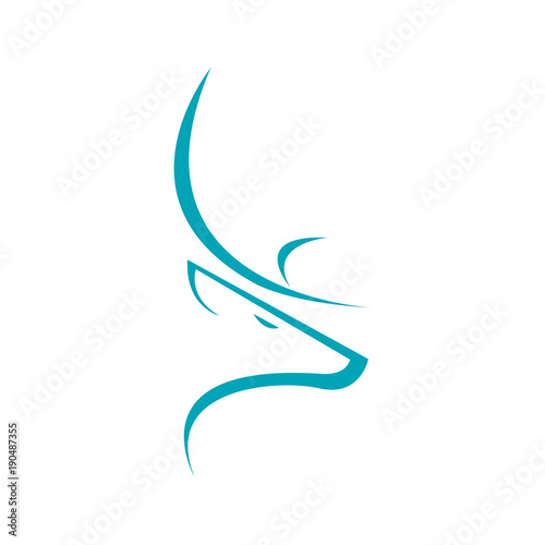 Deer Head Line Art Symbol Illustration Graphic