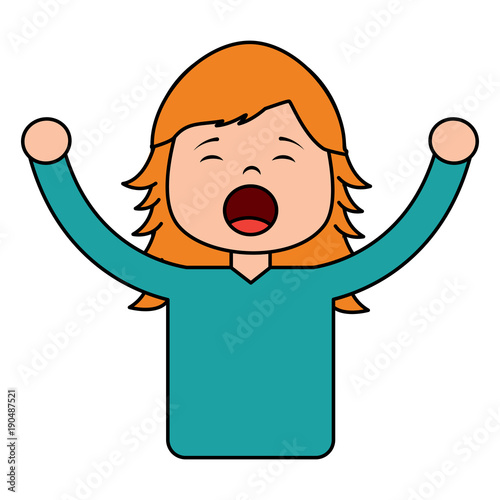 woman screaming icon image vector illustration design 