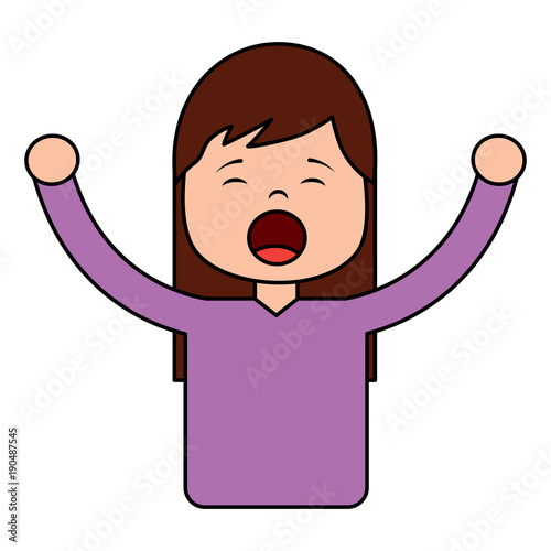 woman screaming icon image vector illustration design 