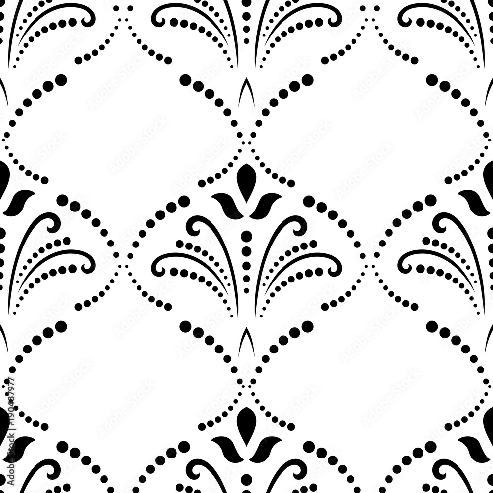 Seamless vector ornament. Modern black and white background. Geometric modern pattern Seamless vector ornament. Modern black and white background. Geometric modern pattern
