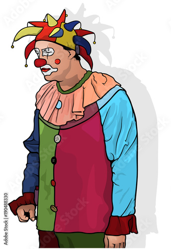 Party Clown with Colorful H...