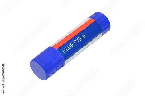 Glue stick blue color isolated on white background