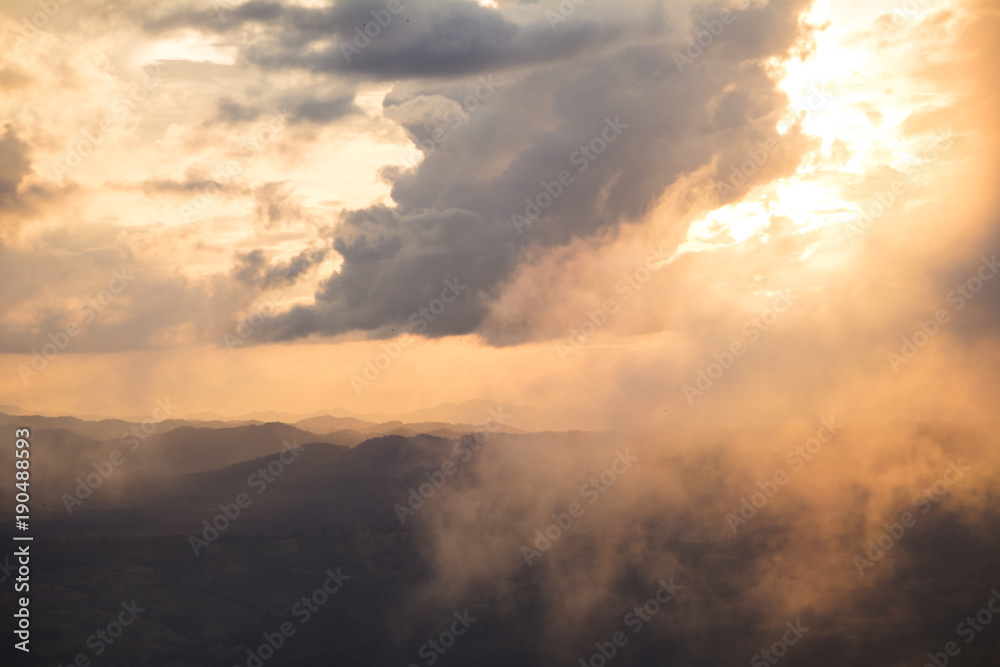 beautiful landscape on top mountain during sunset ,Phu Kradueng National Park, Loei , Thailand beautiful landscape on top mountain during sunset ,Phu Kradueng National Park, Loei , Thailand