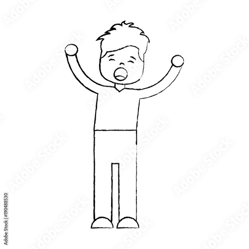 man screaming icon image vector illustration design 