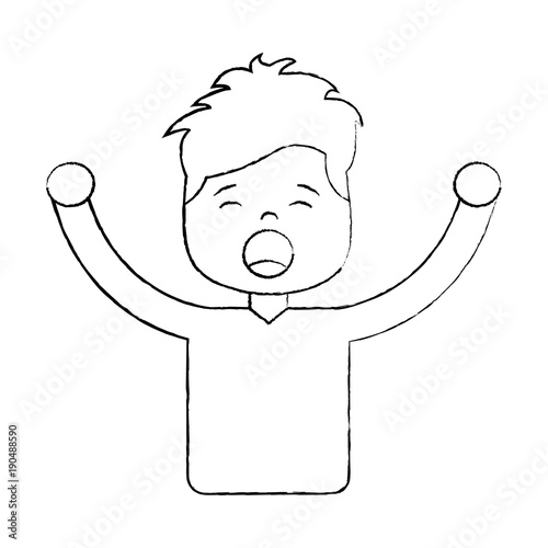 man screaming icon image vector illustration design 