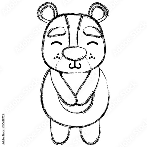 grunge cute and shy bear wild animal