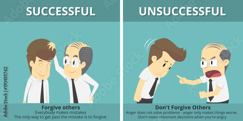 Businessman successful and Businessman unsuccessful.Cartoon of business, employee successful and unsuccessful is the concept of the man characters business, background, infographic.illustration vector