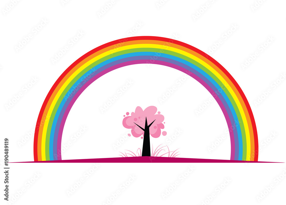 Obraz premium rainbow with tree