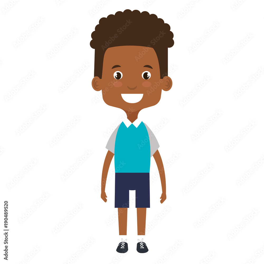 cute and little african boy vector illustration design