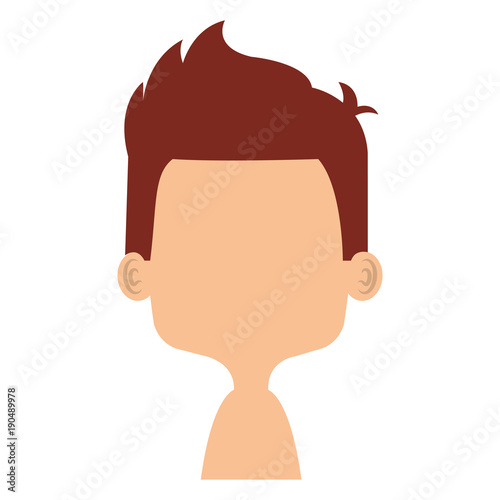 cute and little boy shirtless vector illustration design