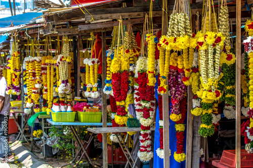 Photography Flower garlands for Thaipusam festival in Batu Caves temple