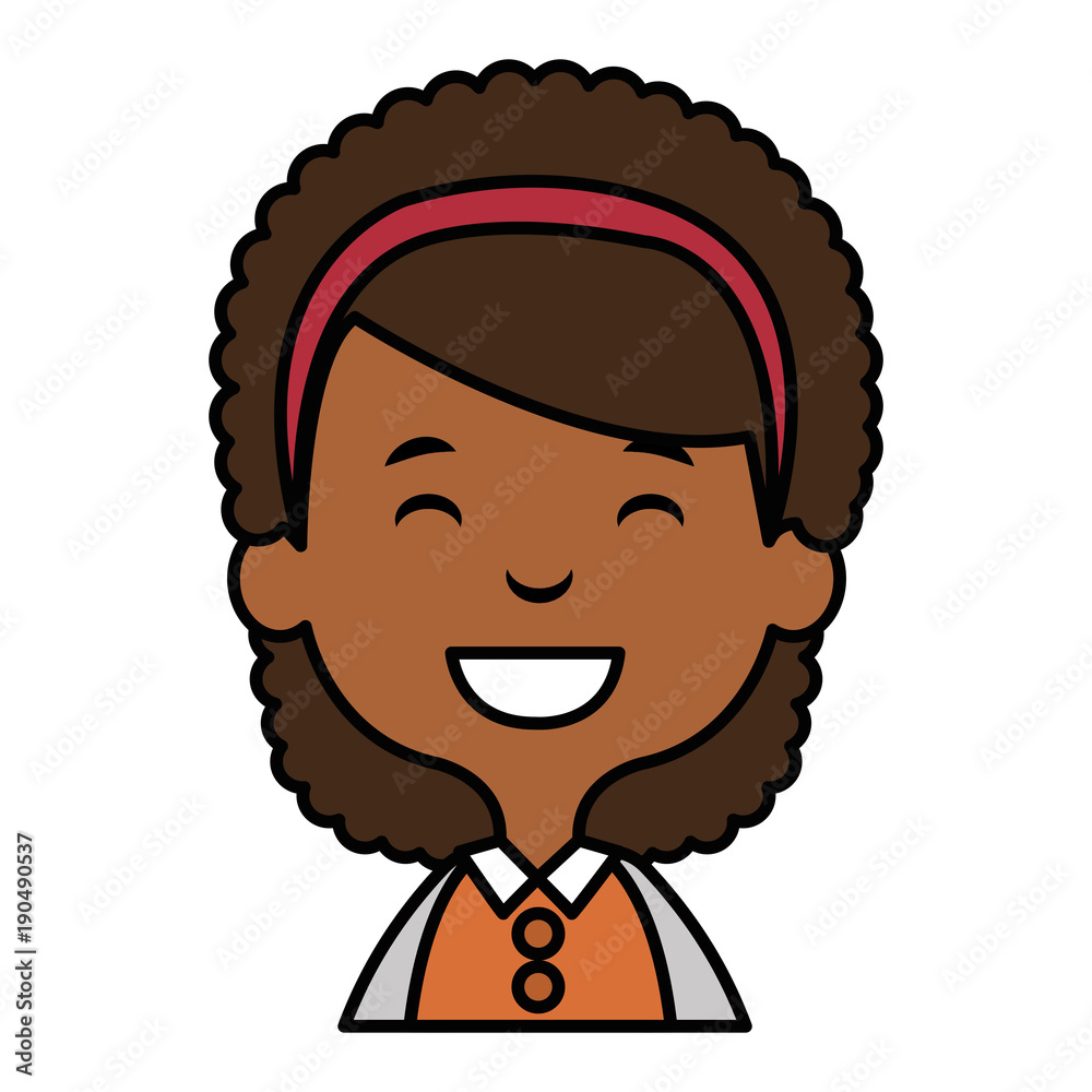 cute and little african girl vector illustration design