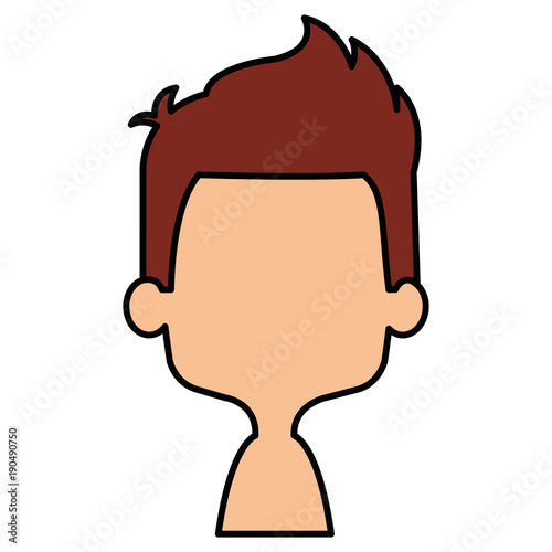 cute and little boy shirtless vector illustration design