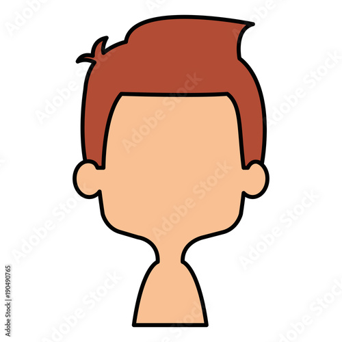 cute and little boy shirtless vector illustration design