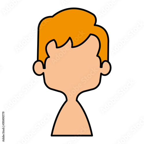 cute and little boy shirtless vector illustration design