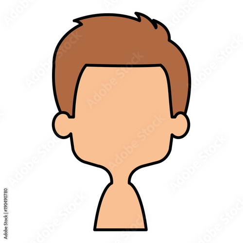 cute and little boy shirtless vector illustration design