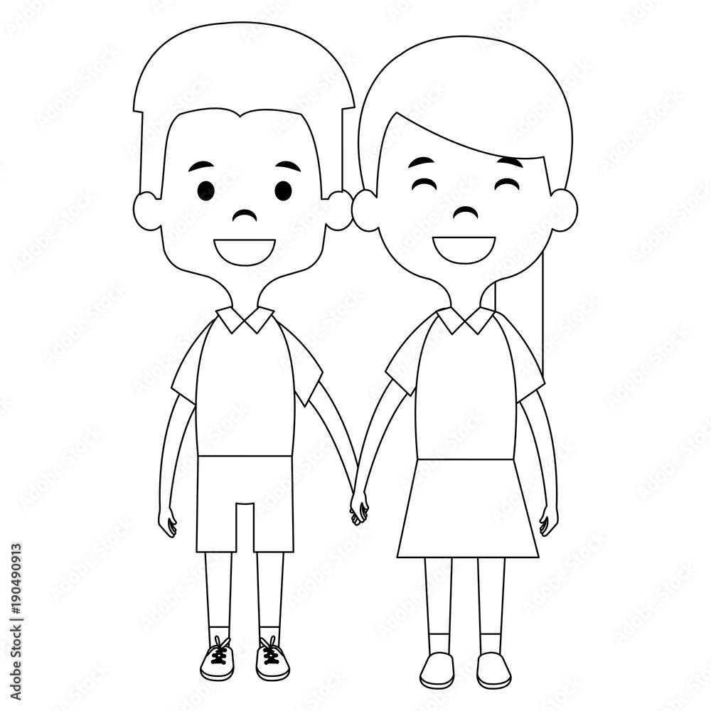cute and little kids couple vector illustration design cute and little kids couple vector illustration design