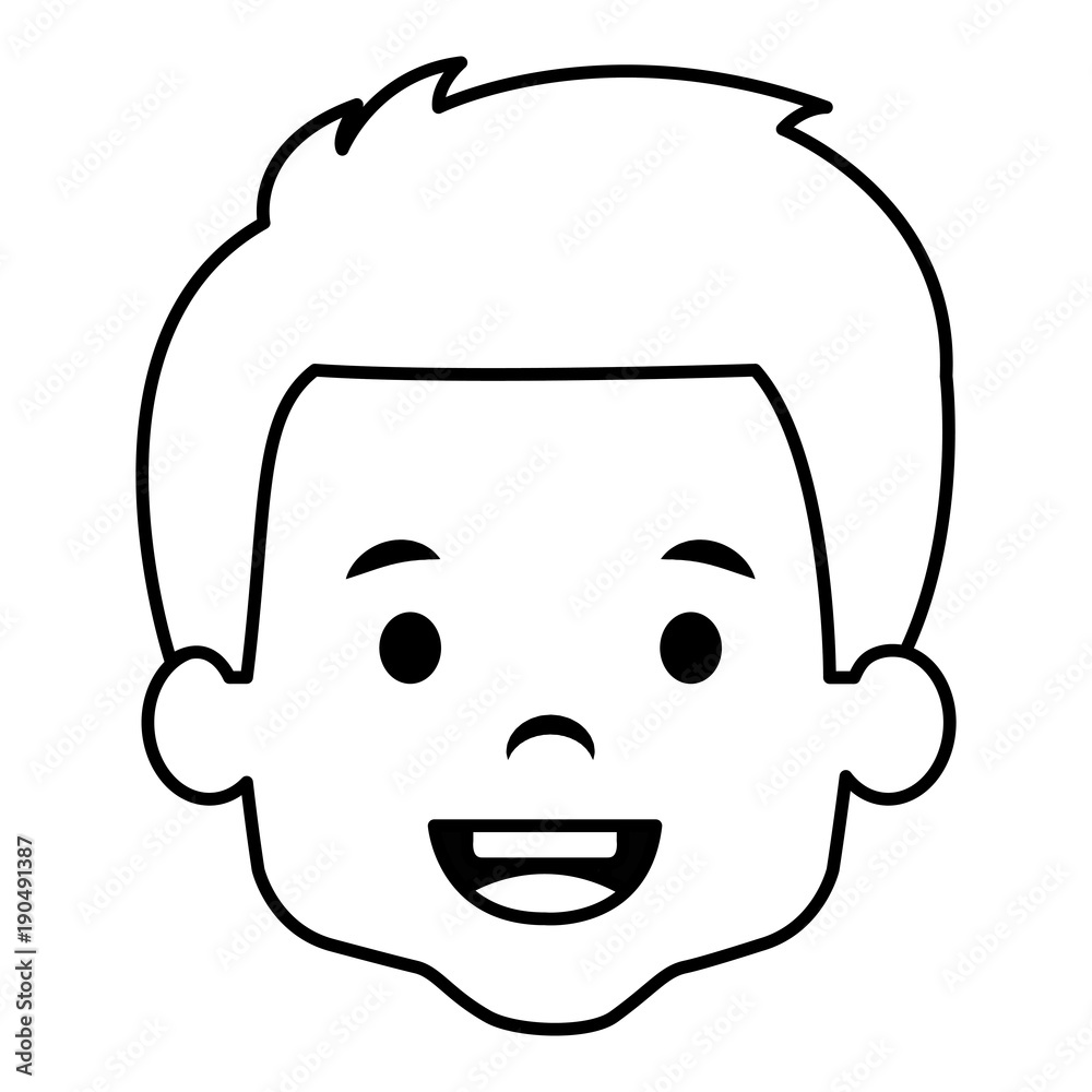 cute and little boy head vector illustration design