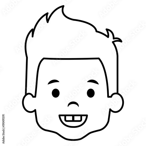 cute and little boy head vector illustration design