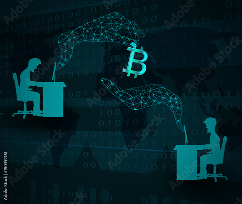 Concept of global bitcoin payments.
