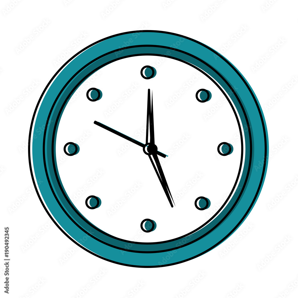 round clock time hour object icon vector illustration