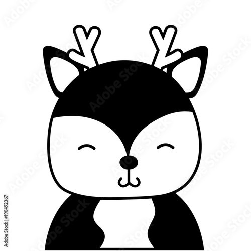 silhouette adorable and shy deer wild animal