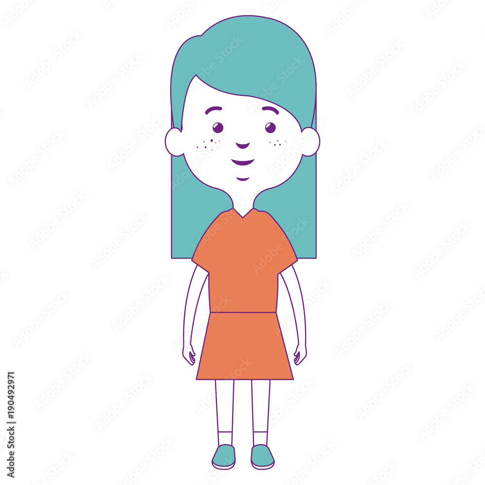 cute and little girl vector illustration design