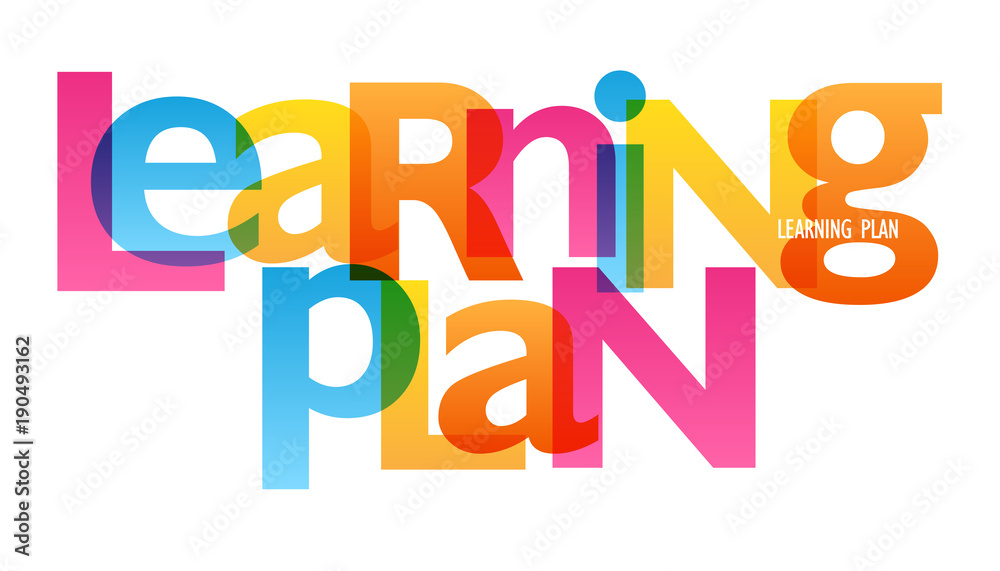LEARNING PLAN Colourful Vector Letters Icon