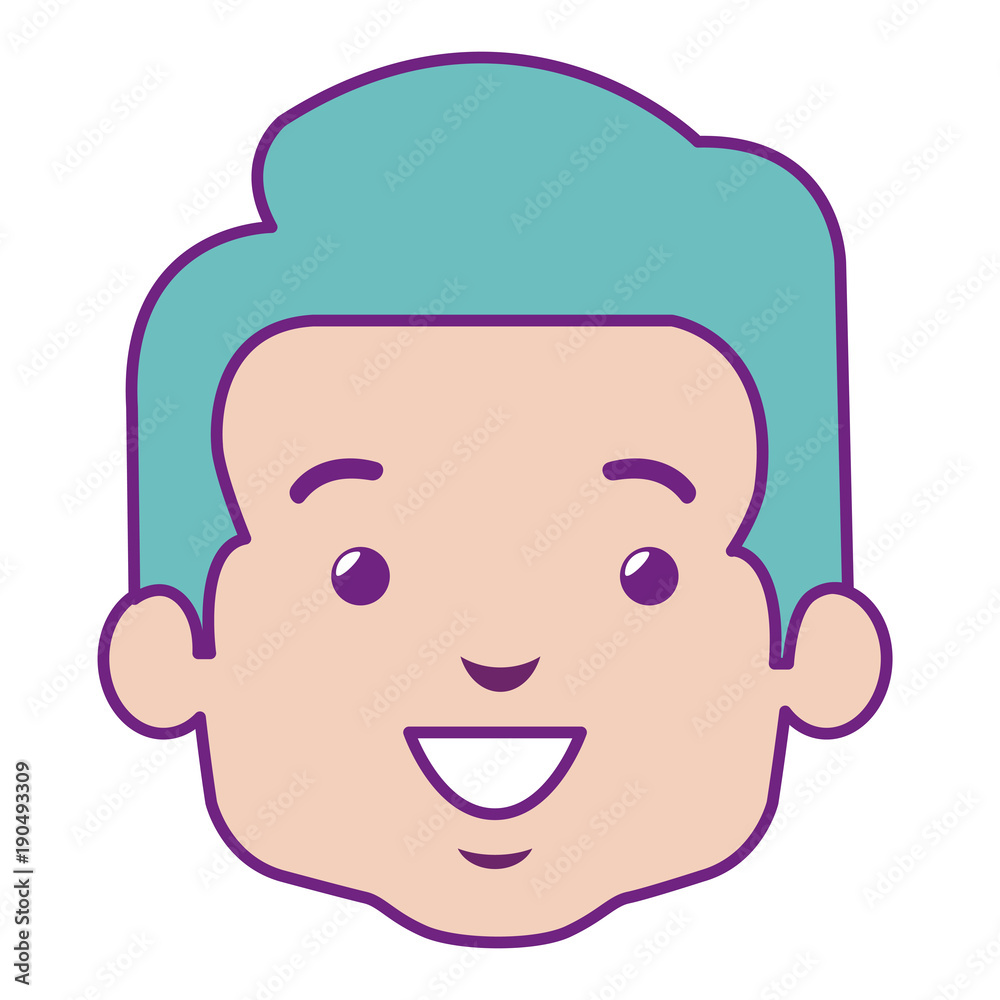 cute and little boy head vector illustration design