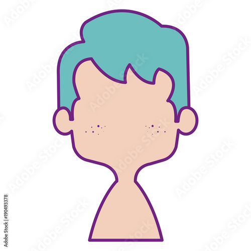 cute and little boy shirtless vector illustration design