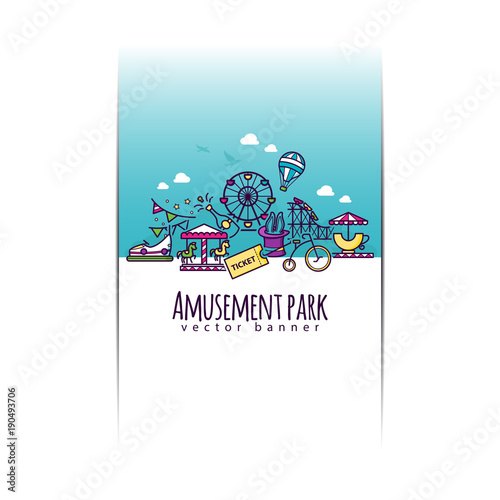 Amusement park vector banner template