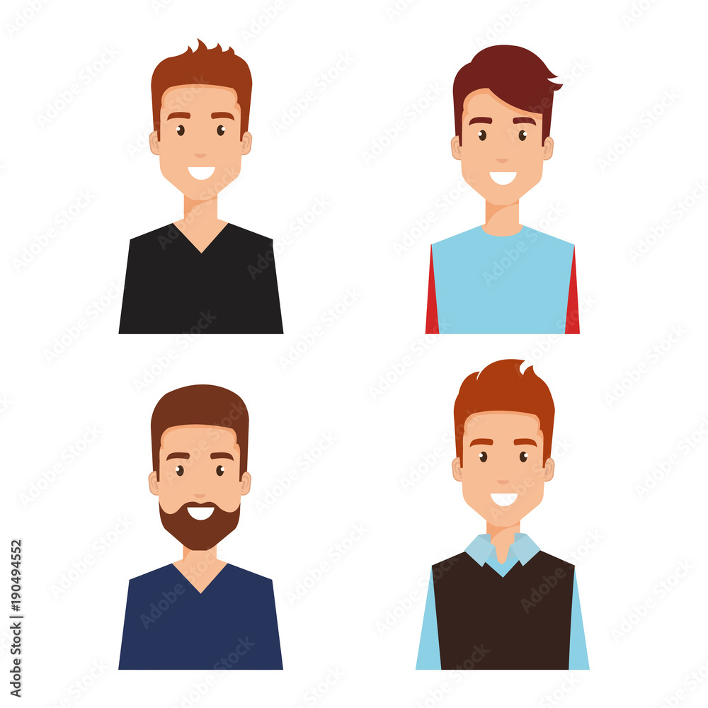 group of men avatars characters vector illustration design group of men avatars characters vector illustration design
