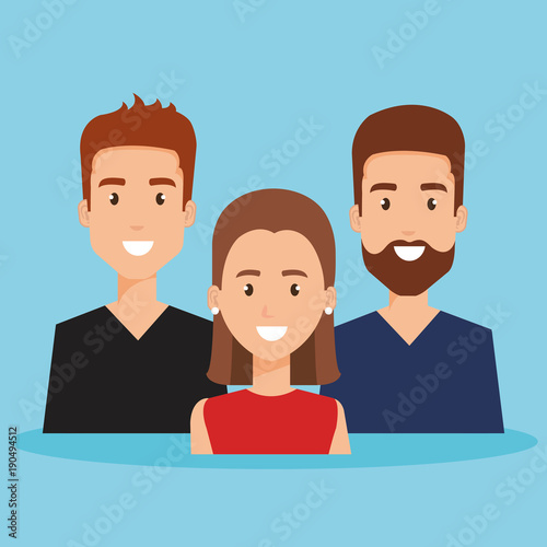 group of people avatars characters vector illustration design