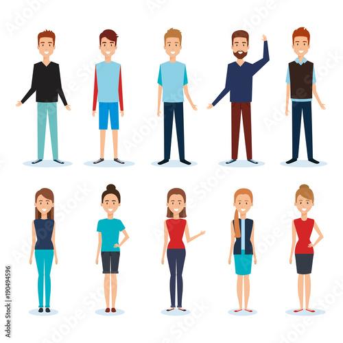 group of people avatars characters vector illustration design © Gstudio
