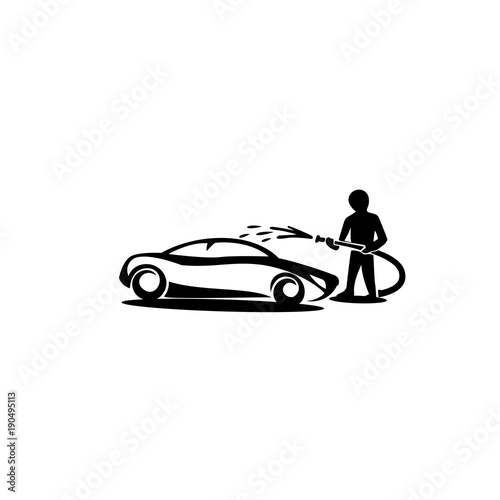 minimal Logo car wash vector illustration