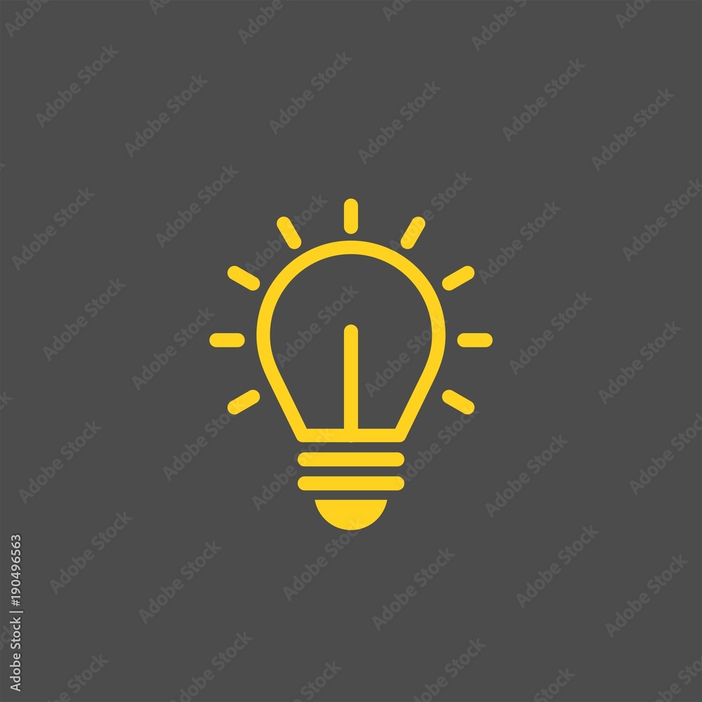 Bulb flat vector icon. Idea flat vector icon Bulb flat vector icon. Idea flat vector icon