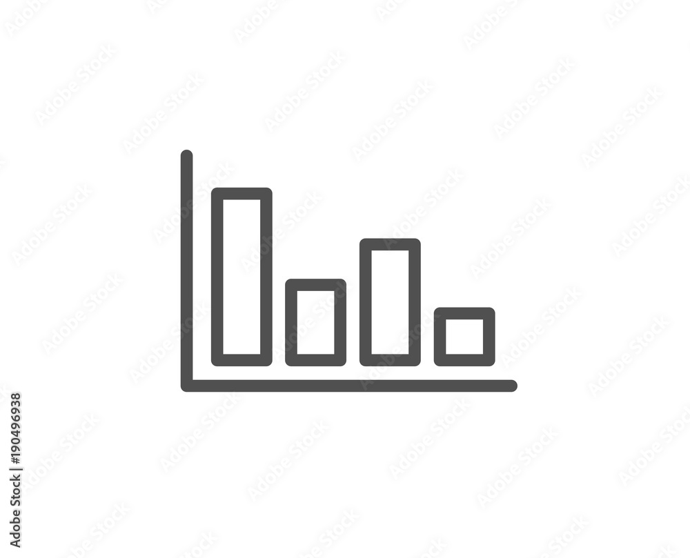 Histogram Column chart line icon. Financial graph sign. Stock exchange symbol. Business investment. Quality design element. Editable stroke. Vector