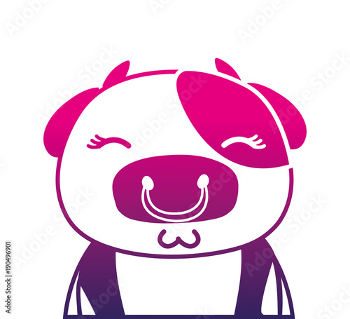 color silhouette adorable and shy cow wild animal