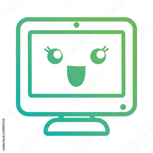 kawaii computer monitor icon